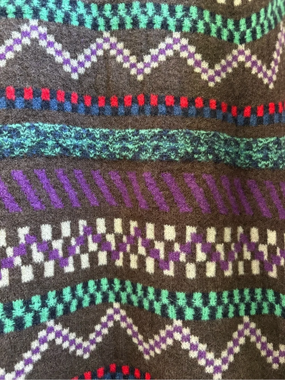 Scotch & Soda Fair Isle Jacquard Crewneck Sweater Brown Multi Mohair Blend L NWT